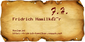 Fridrich Hamilkár névjegykártya